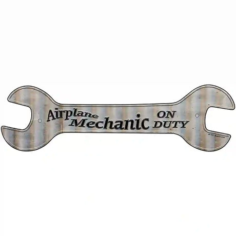 Airplane Mechanic On Duty Novelty Metal Wrench Sign W-115