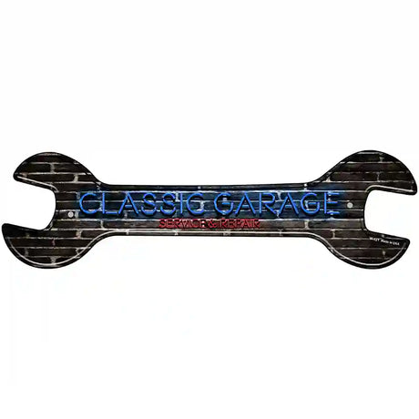 Classic Garage Novelty Metal Wrench Sign W-121