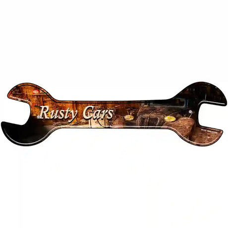 Rusty Cars Novelty Metal Wrench Sign W-133