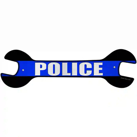 Police Thin Blue Line Novelty Metal Wrench Sign W-160