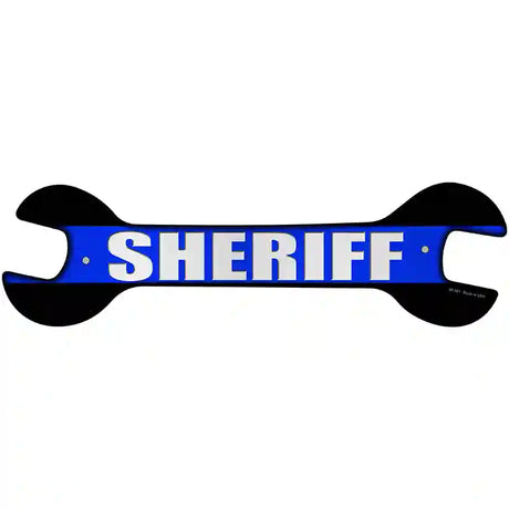 Sheriff Thin Blue Line Novelty Metal Wrench Sign W-161