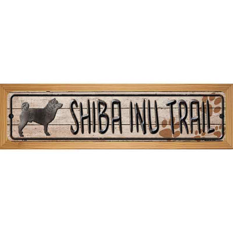 Shiba Inu Trail Novelty Metal Street Sign 19" x 5.5" (WB-K)