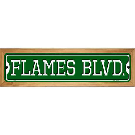 Flames Blvd Novelty Metal Street Sign 19" x 5.5" (WB-K)