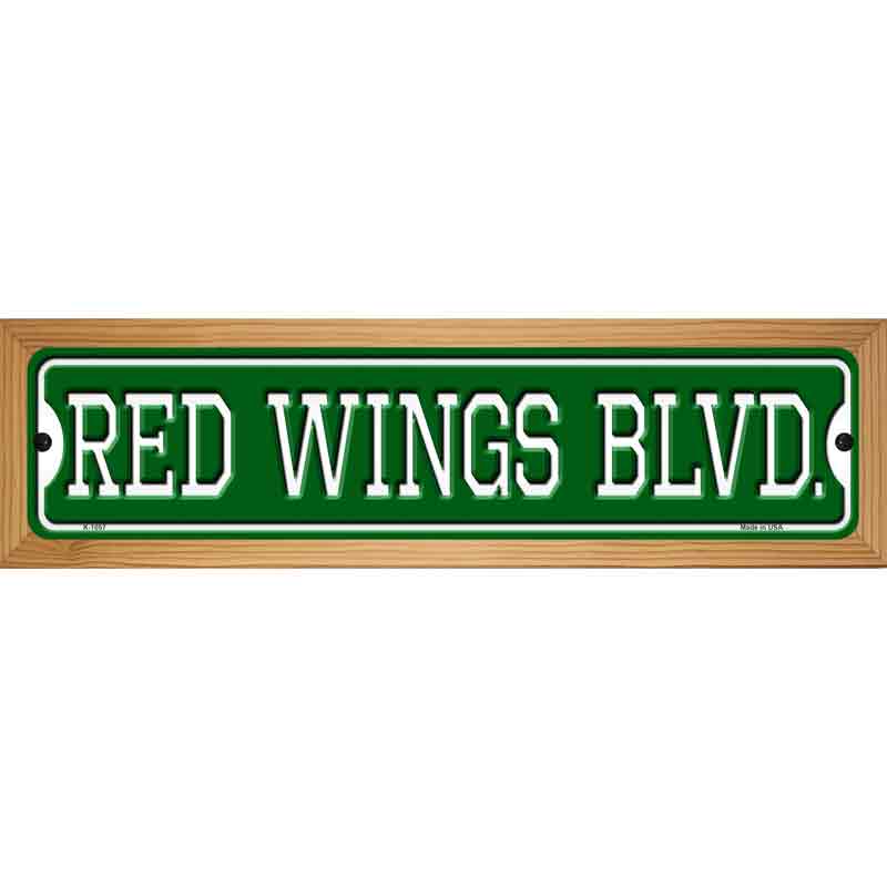 Red Wings Blvd Novelty Metal Street Sign 19" x 5.5" (WB-K)