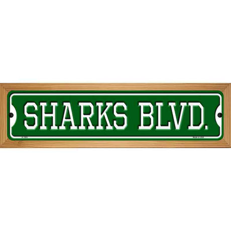 Sharks Blvd Novelty Metal Street Sign 19" x 5.5" (WB-K)