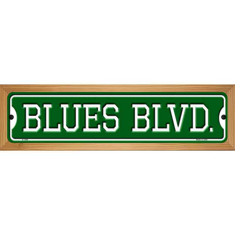 Blues Blvd Novelty Metal Street Sign 19" x 5.5" (WB-K)