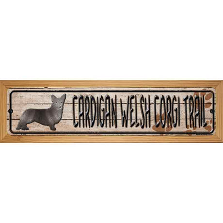 Cardigan Welsh Corgi Trail Novelty Metal Street Sign 19" x 5.5" (WB-K)