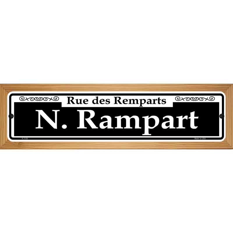 N. Rampart Novelty Metal Street Sign 19" x 5.5" (WB-K)