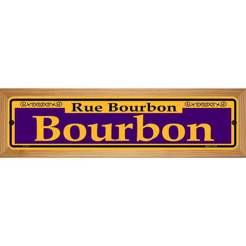 Bourbon Purple Novelty Metal Street Sign 19" x 5.5" (WB-K)