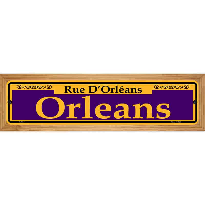 Orleans Purple Novelty Metal Street Sign 19" x 5.5" (WB-K)