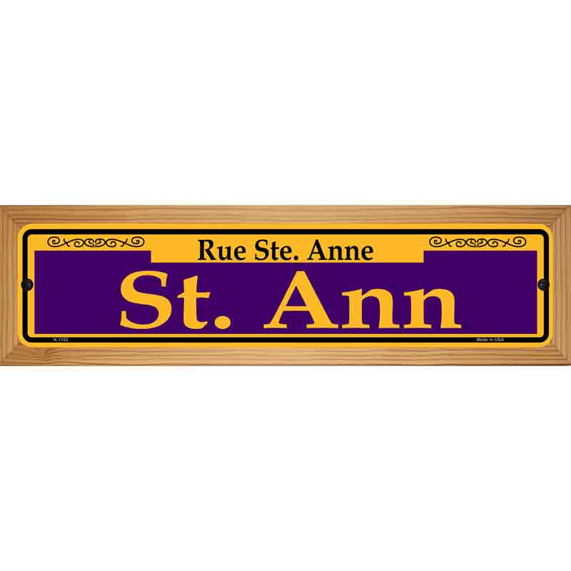 St. Ann Purple Novelty Metal Street Sign 19" x 5.5" (WB-K)