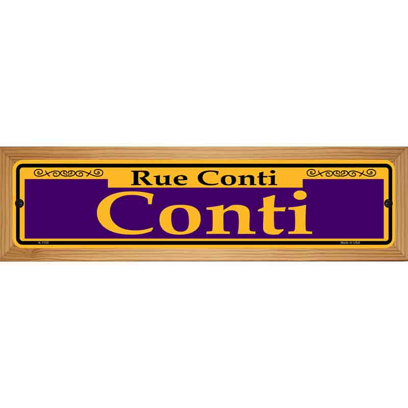 Conti Purple Novelty Metal Street Sign 19" x 5.5" (WB-K)