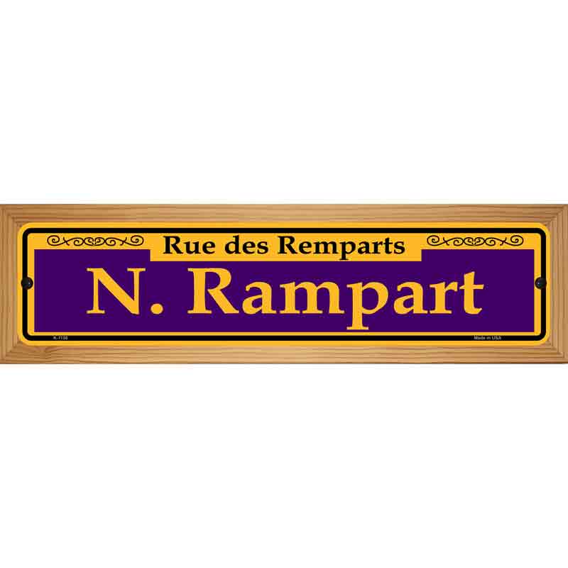 N. Rampart Purple Novelty Metal Street Sign 19" x 5.5" (WB-K)