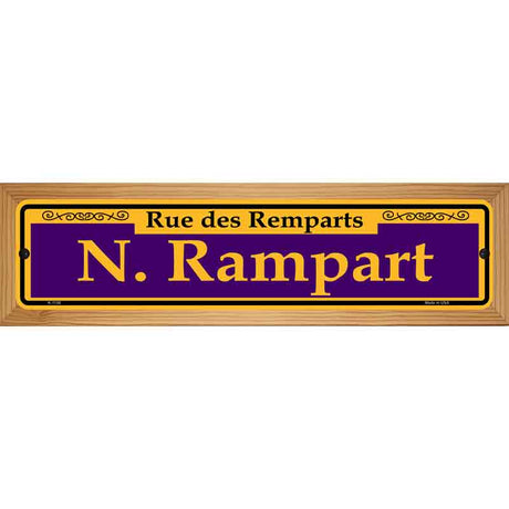 N. Rampart Purple Novelty Metal Street Sign 19" x 5.5" (WB-K)