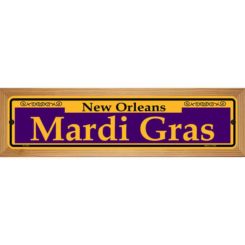 Mardi Gras Purple Novelty Metal Street Sign 19" x 5.5" (WB-K)