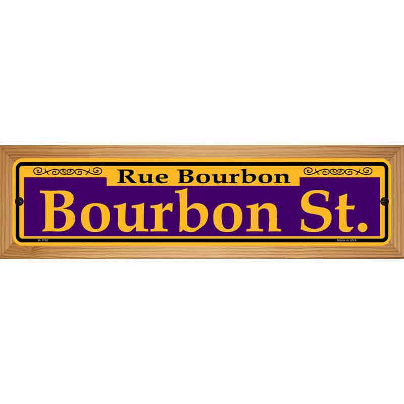 Bourbon St. Purple Novelty Metal Street Sign 19" x 5.5" (WB-K)