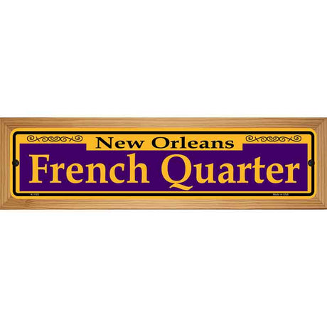 French Quarter Purple Novelty Metal Street Sign 19" x 5.5" (WB-K)