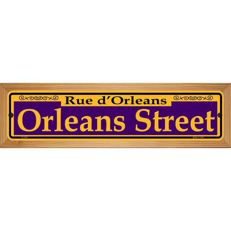 Orleans Street Purple Novelty Metal Street Sign 19" x 5.5" (WB-K)