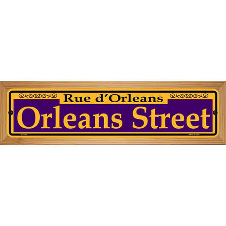 Orleans Street Purple Novelty Metal Street Sign 19" x 5.5" (WB-K)