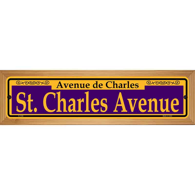 St. Charles Avenue Purple Novelty Metal Street Sign 19" x 5.5" (WB-K)