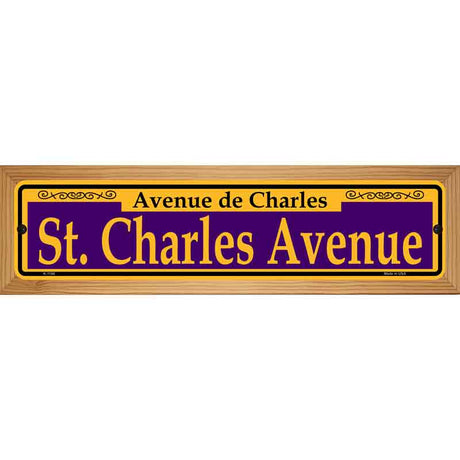 St. Charles Avenue Purple Novelty Metal Street Sign 19" x 5.5" (WB-K)