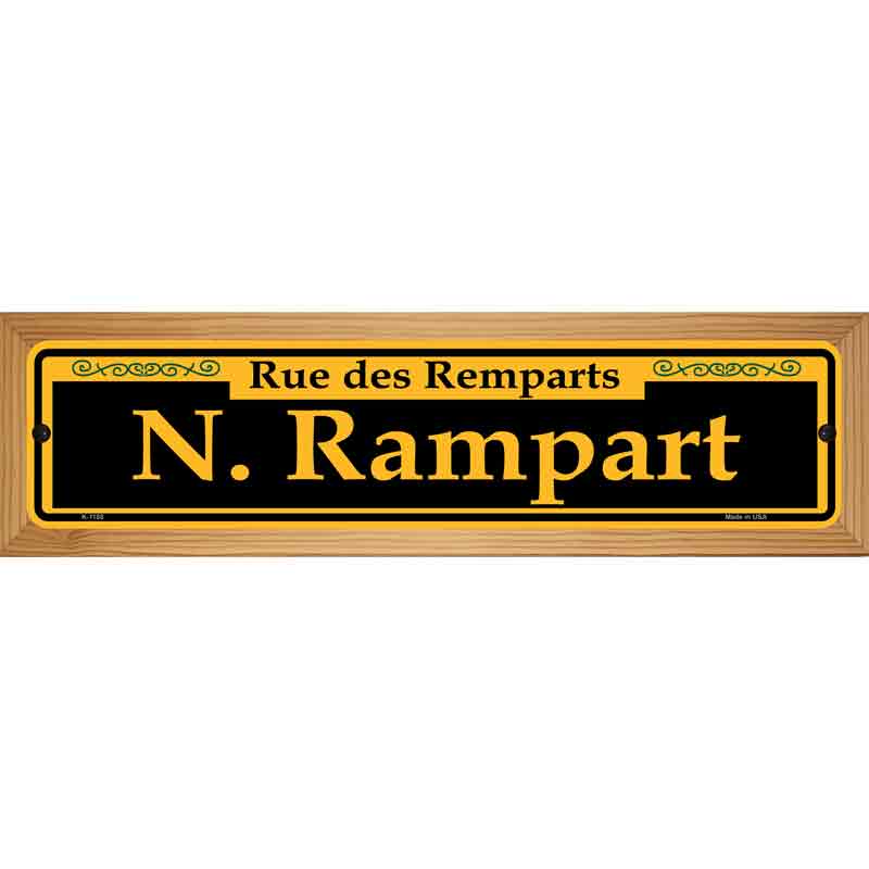 N. Rampart Yellow Novelty Metal Street Sign 19" x 5.5" (WB-K)