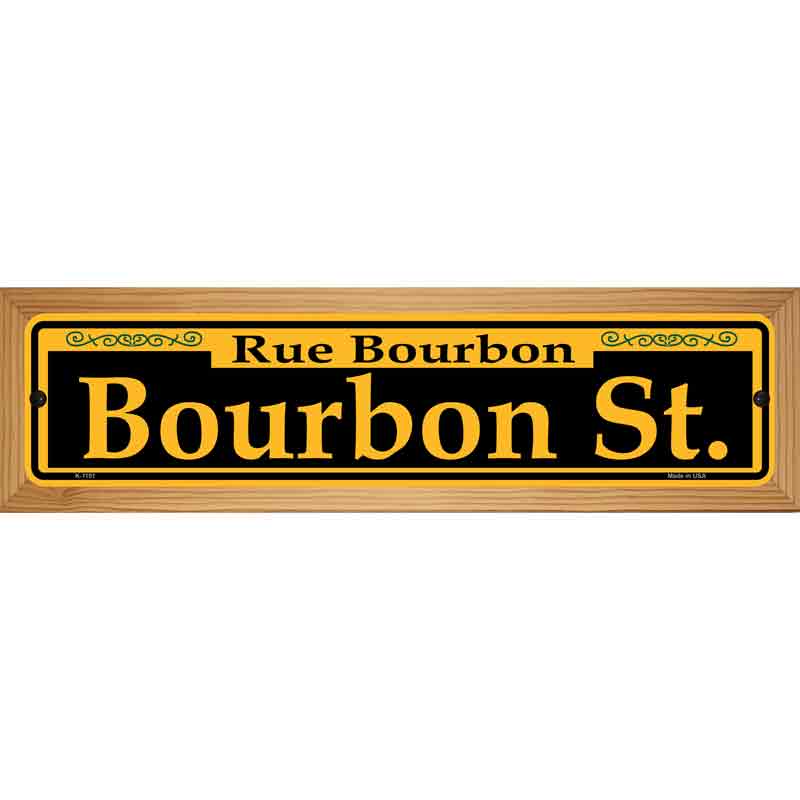 Bourbon St. Yellow Novelty Metal Street Sign 19" x 5.5" (WB-K)