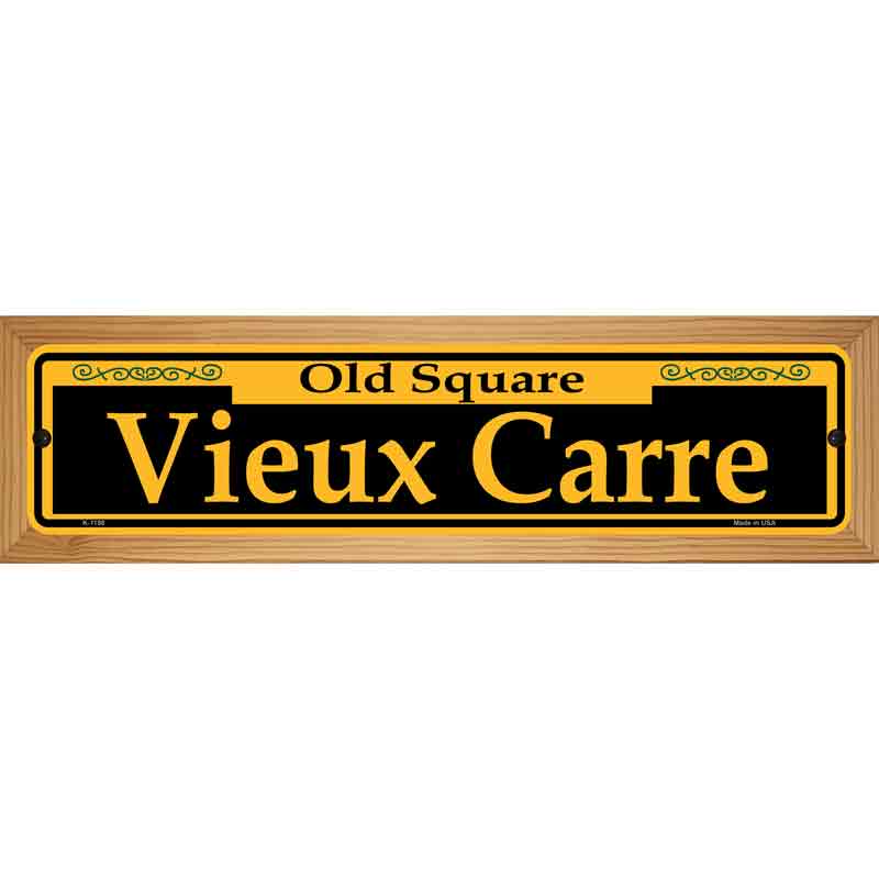 Vieux Carre Yellow Novelty Metal Street Sign 19" x 5.5" (WB-K)