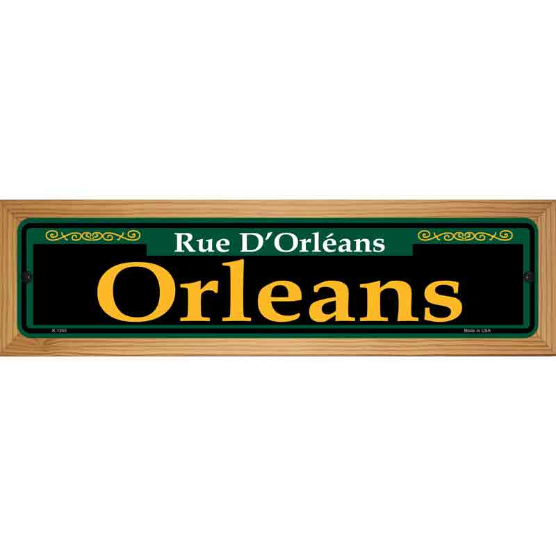 Orleans Green Novelty Metal Street Sign 19" x 5.5" (WB-K)