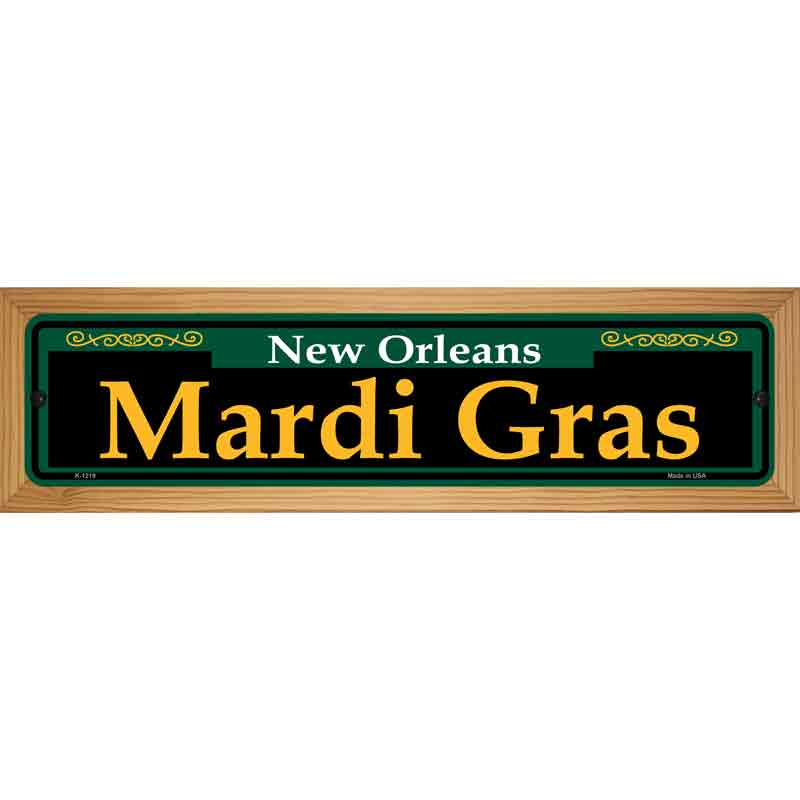 Mardi Gras Green Novelty Metal Street Sign 19" x 5.5" (WB-K)