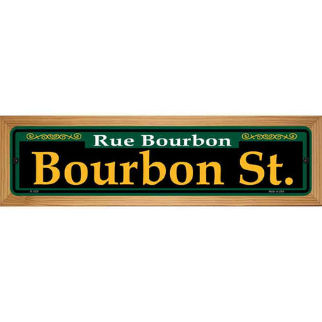 Bourbon St. Green Novelty Metal Street Sign 19" x 5.5" (WB-K)