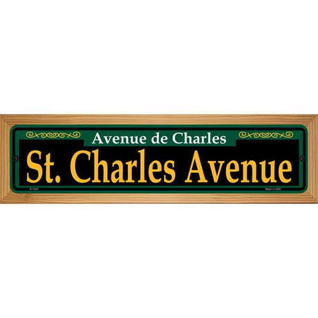 St. Charles Avenue Green Novelty Metal Street Sign 19" x 5.5" (WB-K)