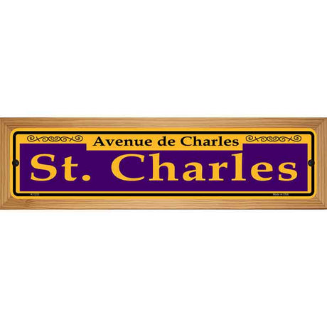 St. Charles Purple Novelty Metal Street Sign 19" x 5.5" (WB-K)