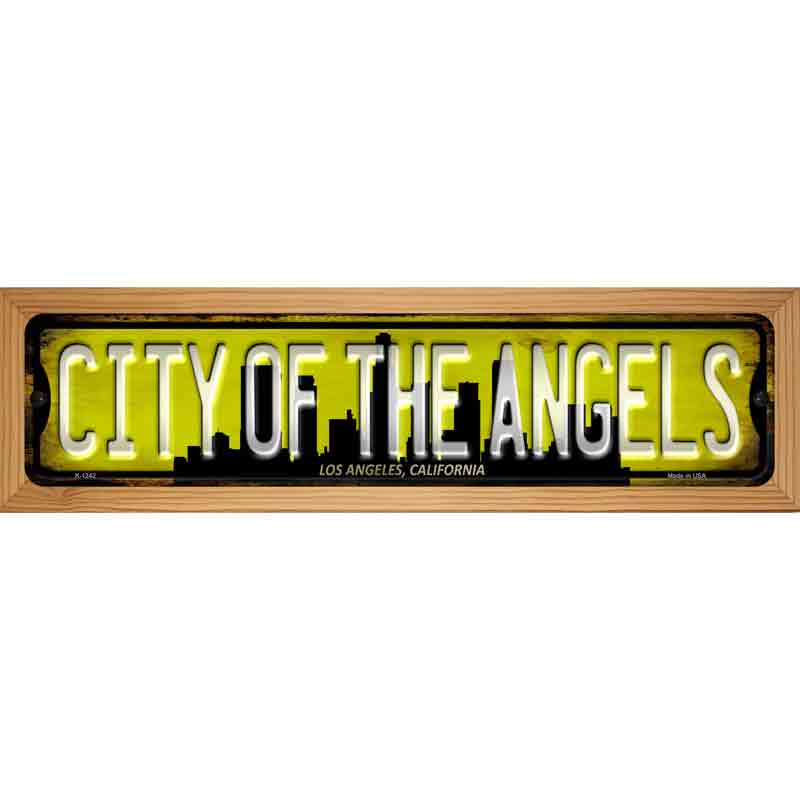 Los Angeles California City of Angels Novelty Metal Street Sign 19" x 5.5" (WB-K)