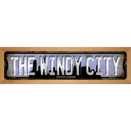 Chicago Illinois The Windy City Novelty Metal Street Sign 19" x 5.5" (WB-K)