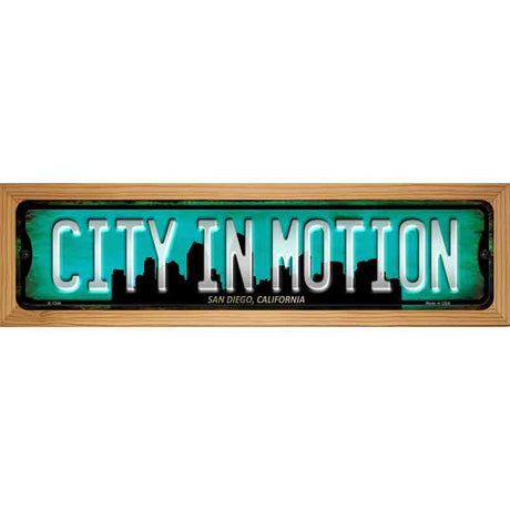 San Diego California City in Motion Novelty Metal Street Sign 19" x 5.5" (WB-K)