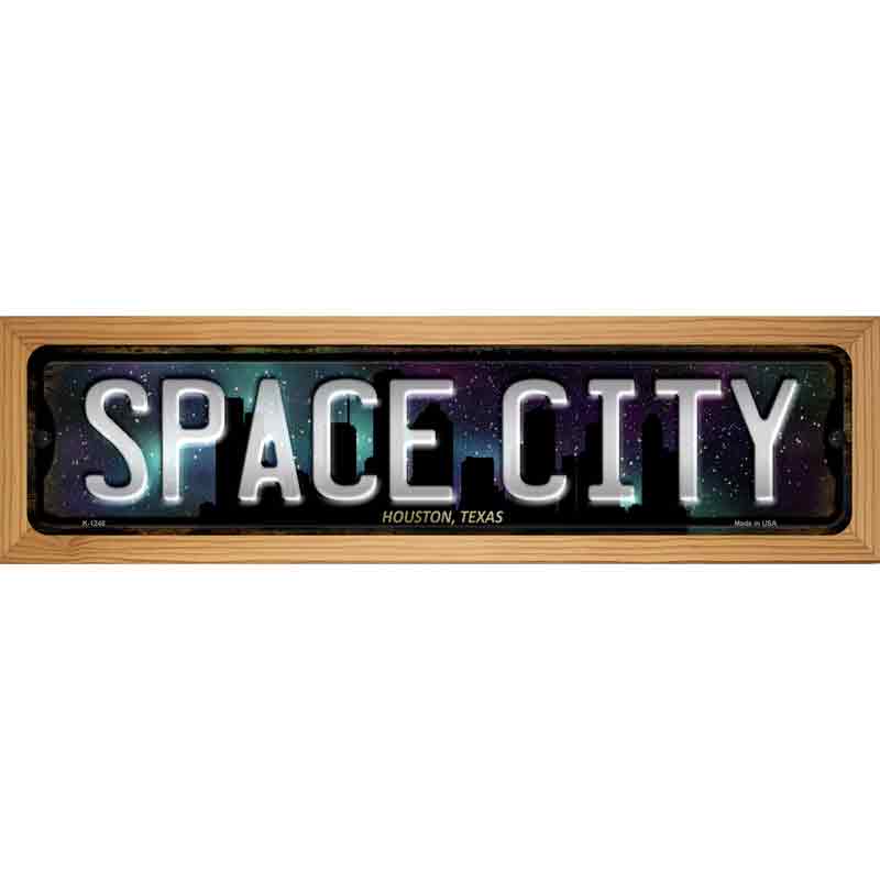 Houston Texas Space City Novelty Metal Street Sign 19" x 5.5" (WB-K)