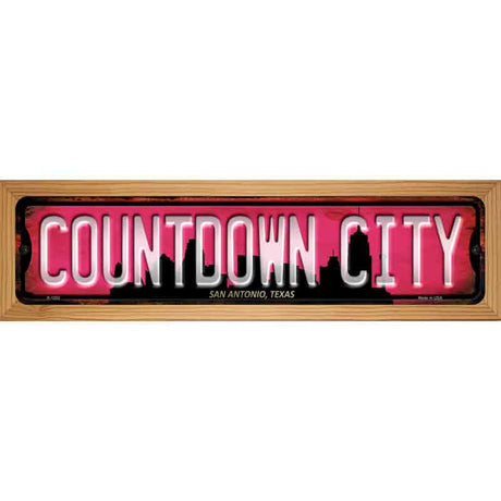 San Antonio Texas Countdown City Novelty Metal Street Sign 19" x 5.5" (WB-K)