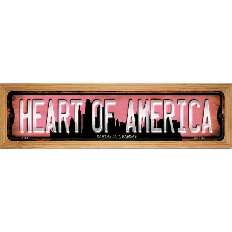 Kansas City Kansas Heart of America Novelty Metal Street Sign 19" x 5.5" (WB-K)