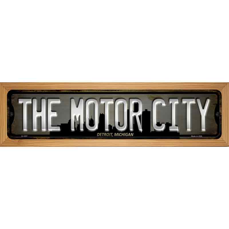 Detroit Michigan The Motor City Novelty Metal Street Sign 19" x 5.5" (WB-K)