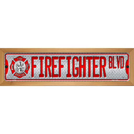 Fire Fighter Blvd Novelty Metal Street Sign 19" x 5.5" (WB-K)