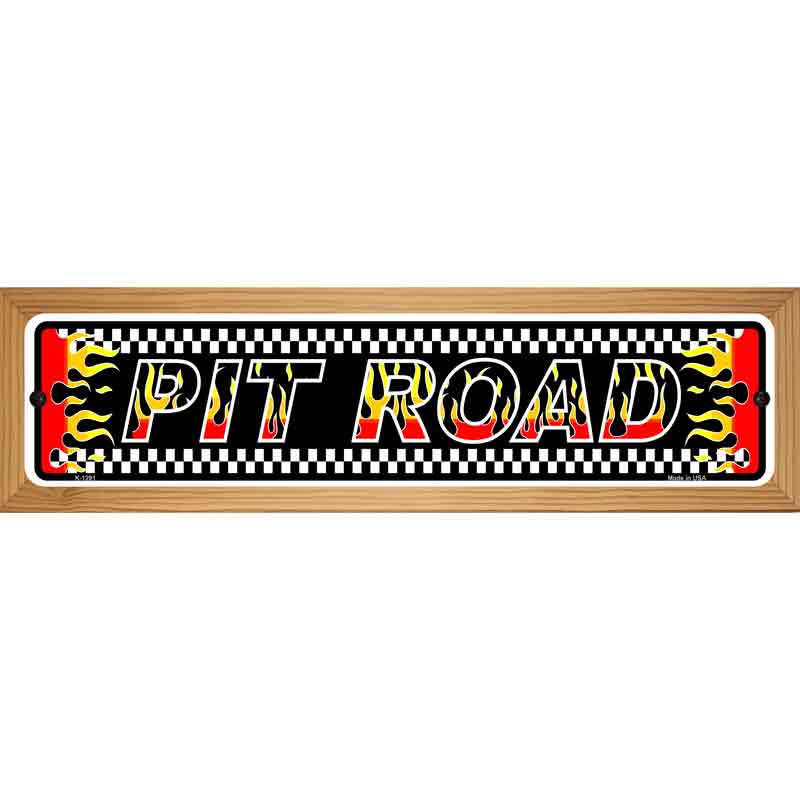 Pit Road Racing Flames Novelty Metal Street Sign 19" x 5.5" (WB-K)