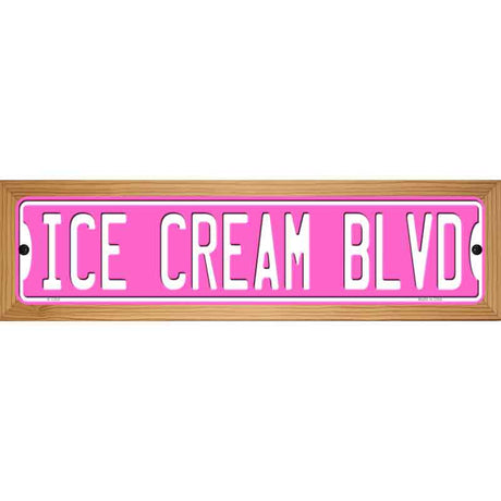 Ice Cream Blvd Novelty Metal Street Sign 19" x 5.5" (WB-K)