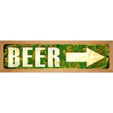 Beer to the Right Novelty Metal Street Sign 19" x 5.5" (WB-K)