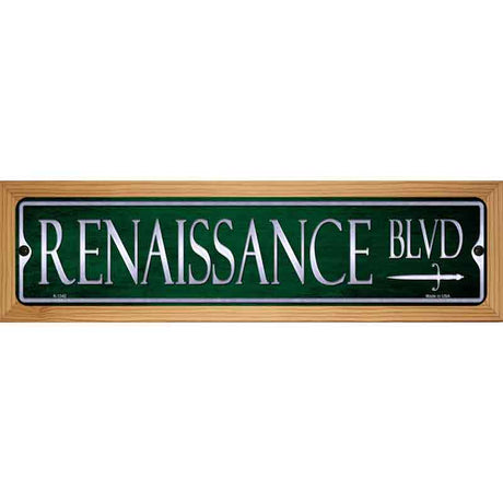 Renaissance Blvd Novelty Metal Street Sign 19" x 5.5" (WB-K)