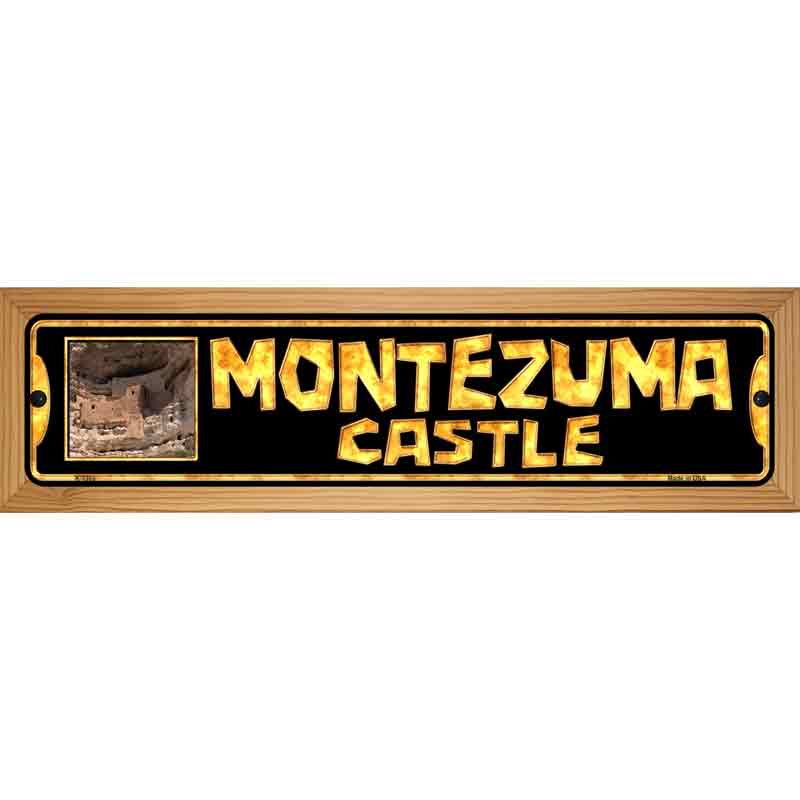 Montezuma Castle Black Novelty Metal Street Sign 19" x 5.5" (WB-K)