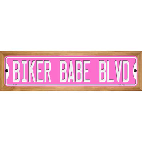 Biker Babe Pink Novelty Metal Street Sign 19" x 5.5" (WB-K)