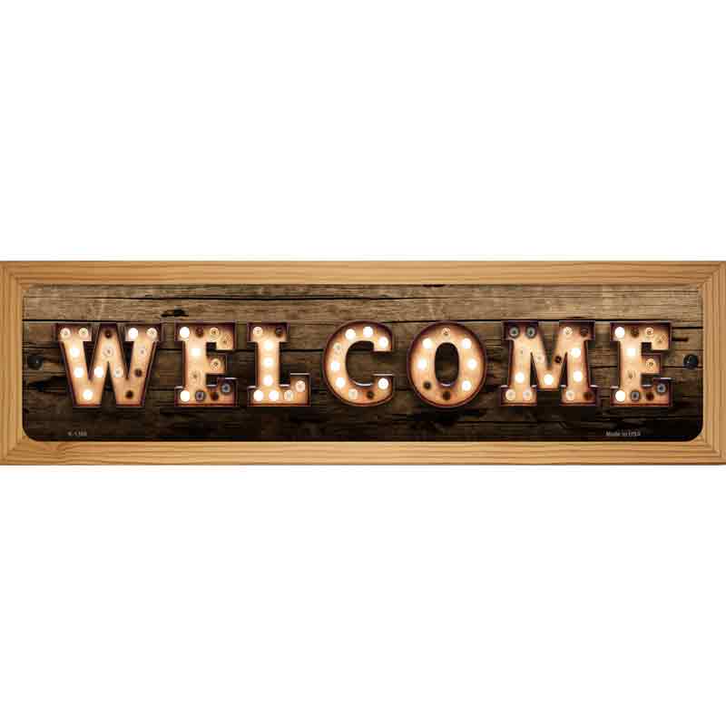 Welcome Horizontal Bulb Lettering Novelty Metal Street Sign 19" x 5.5" (WB-K)