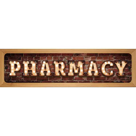 Pharmacy Bulb Lettering Novelty Metal Street Sign 19" x 5.5" (WB-K)