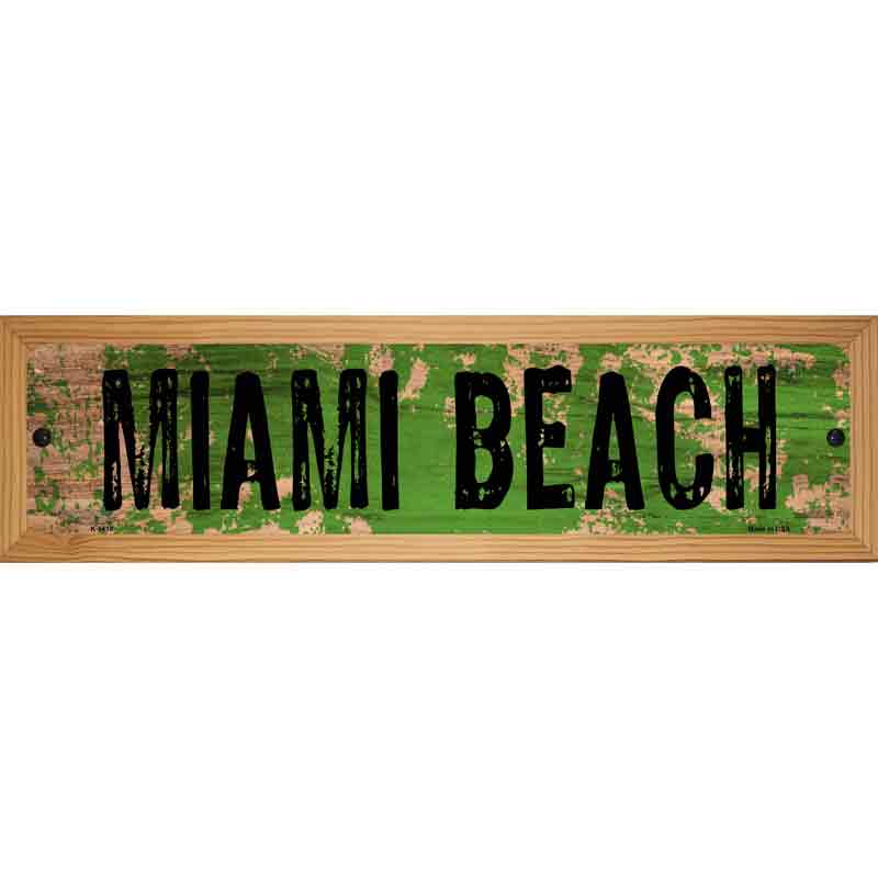 Miami Beach Novelty Metal Street Sign 19" x 5.5" (WB-K)